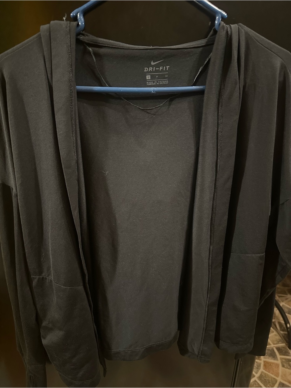 Nike Men's Black Lightweight Dri-FIT Open-Front Jacket